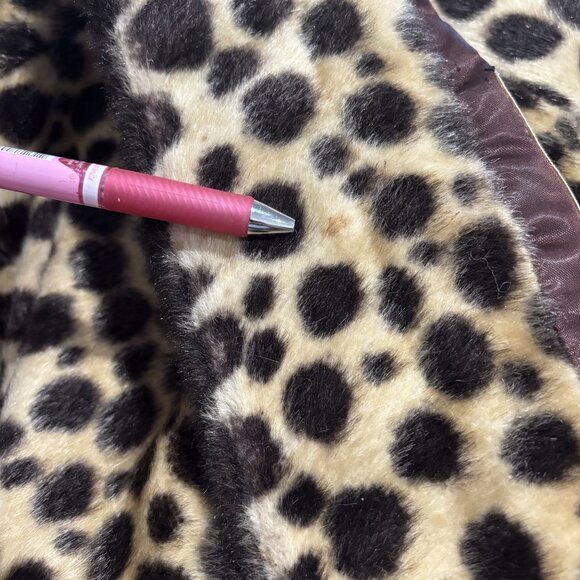 VTG 60s Hudson's Detroit Faux Fur Animal Print Coat L Penny Lane Cheetah Leopard - Picture 9 of 11